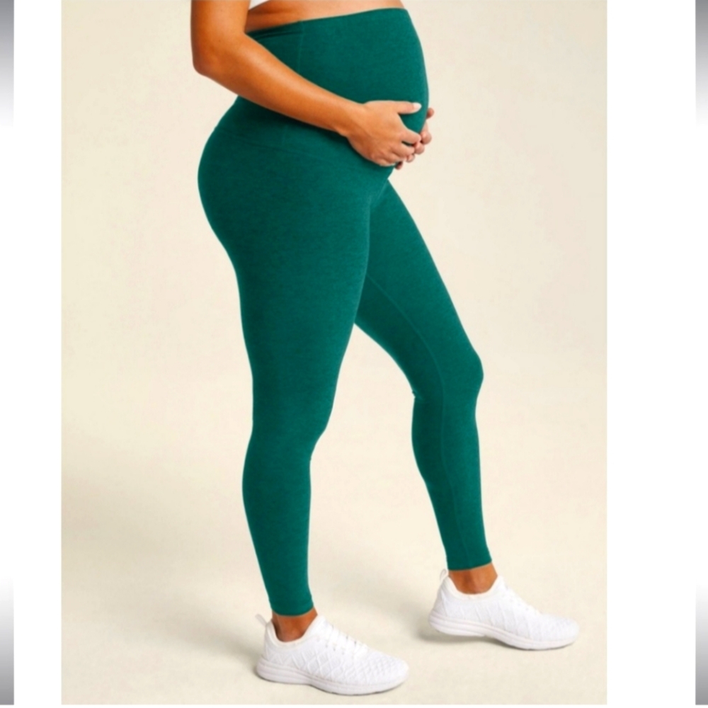 Space Dye Beyond the Bump Maternity Leggings - Sea Green